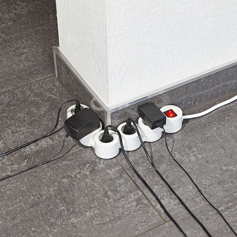 Flexible Steckdosen Leiste 5-fach Schuko Schalter Mehrfach Stecker