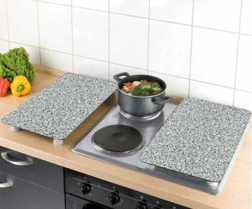 Wenko 2er Set Herd Abdeckplatten Granit-Optik
