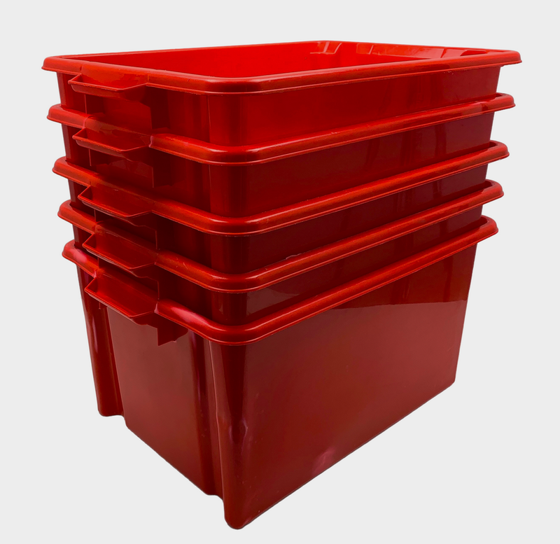 5 Stück Stapelbox rot