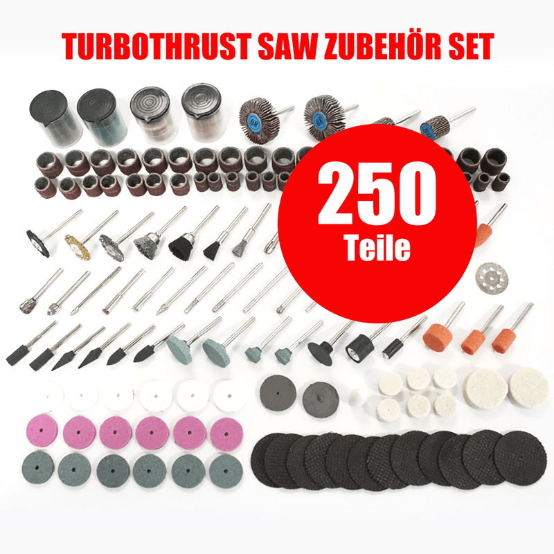 Turbothrust® SAW Zubehör Set 250 Teile Polieren Schleifen Gravieren eUVP 29,99€