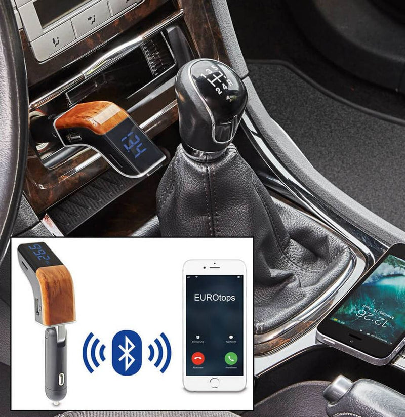 FISHTEC® Bluetooth FM Transmitter Freisprecheinrichtung Ladegerät Dual –  shop-sonderposten
