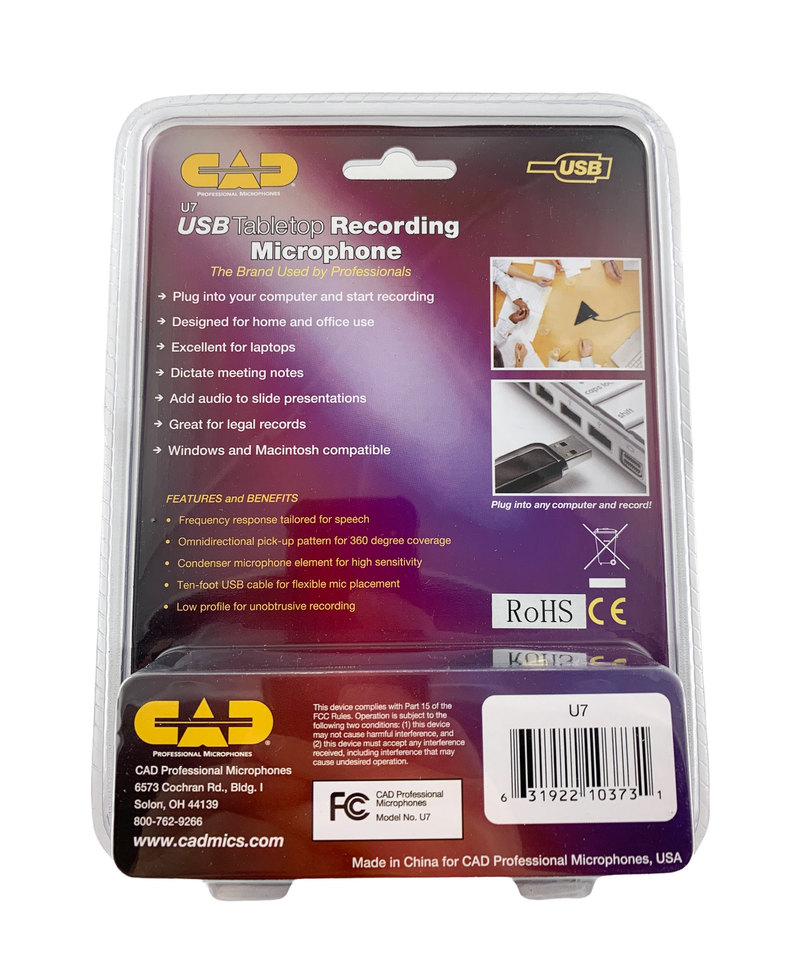 CAD Audio U7 USB Desktop Kondensator Mikrofon