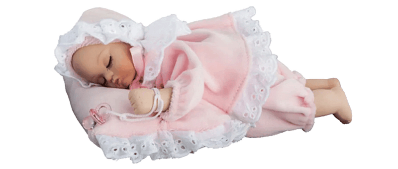 Porzellan Babypuppe mit Spieluhr Mozart Lullaby Wiegenlied